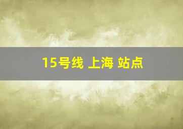 15号线 上海 站点